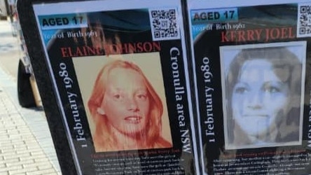 Each year the families of the girls have campaigned for information at the annual Cronulla markets. Picture: Supplied