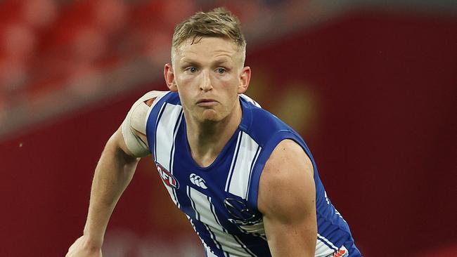 AFL Round 16. North Melbourne vs Port Adelaide at Metricon Stadium. 05/09/2020...  Jack Ziebell of the Kangaroos q2  . Pic: Michael Klein