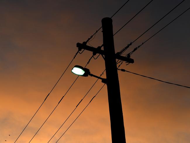 An electricity pole is seen in Sydney on Wednesday, April 26, 2017. (AAP Image/Paul Miller) NO ARCHIVING