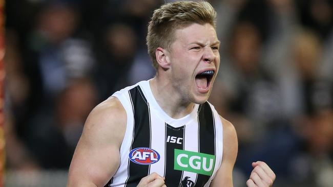 Jordan De Goey is fearless on the field — and off it. Picture: Michael Klein