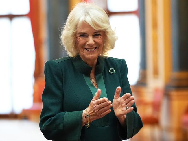 Queen Camilla during a reception for winners of the Queen's Commonwealth Essay Competition, at Buckingham Palace. Picture: Getty Images