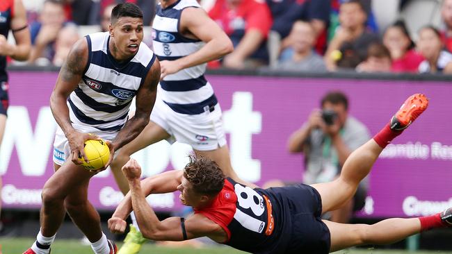 Geelong is firming in the race to keep its young star Tim Kelly. Picture: Michael Klein