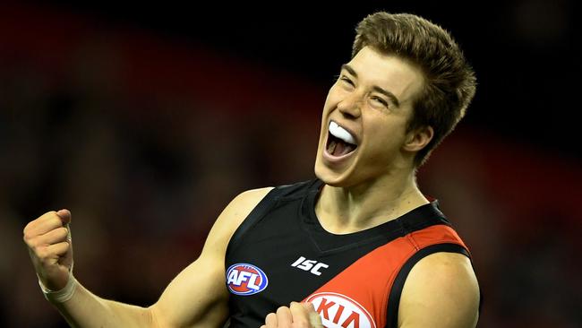 He\s ineligible, but Bomber Zach Merrett will attract votes. Picture: AAP