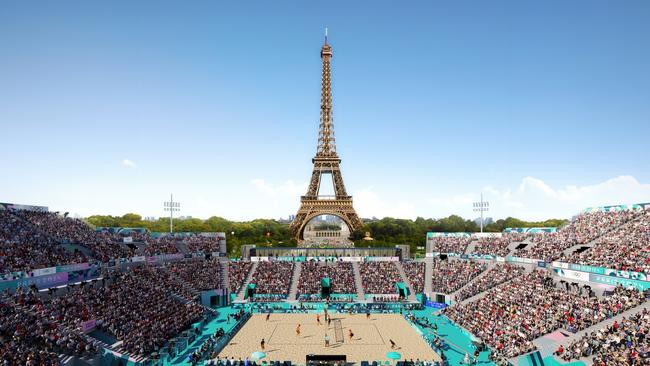 The Eiffel Tower will be the backdrop to the beach volleyball.