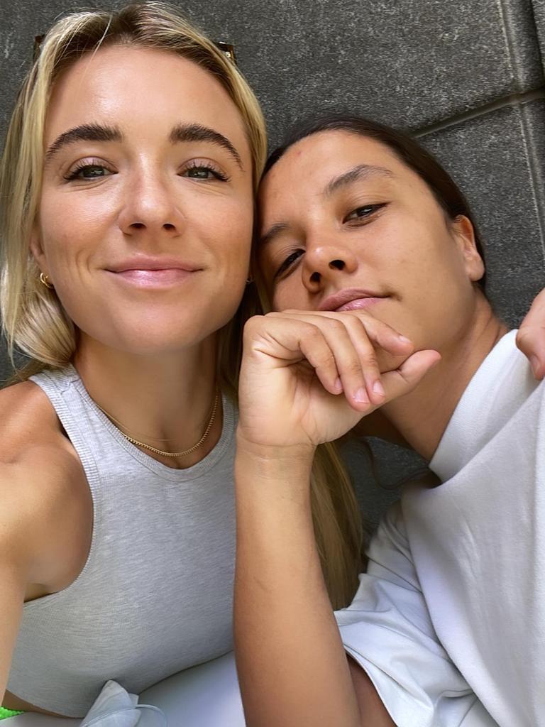 Matildas star Sam Kerr with her partner Kristie Mewis.