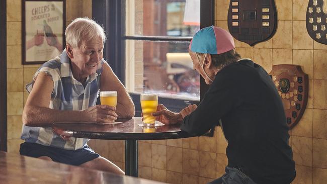 Hoges (Paul Hogan) and Strop (John Cornell) who starred in the Paul Hogan show.