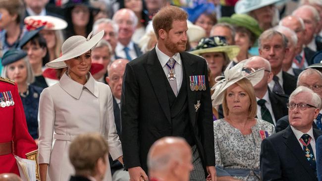 Meghan and Harry during a brief return to the UK after Mexit - and that infamous Oprah interview.