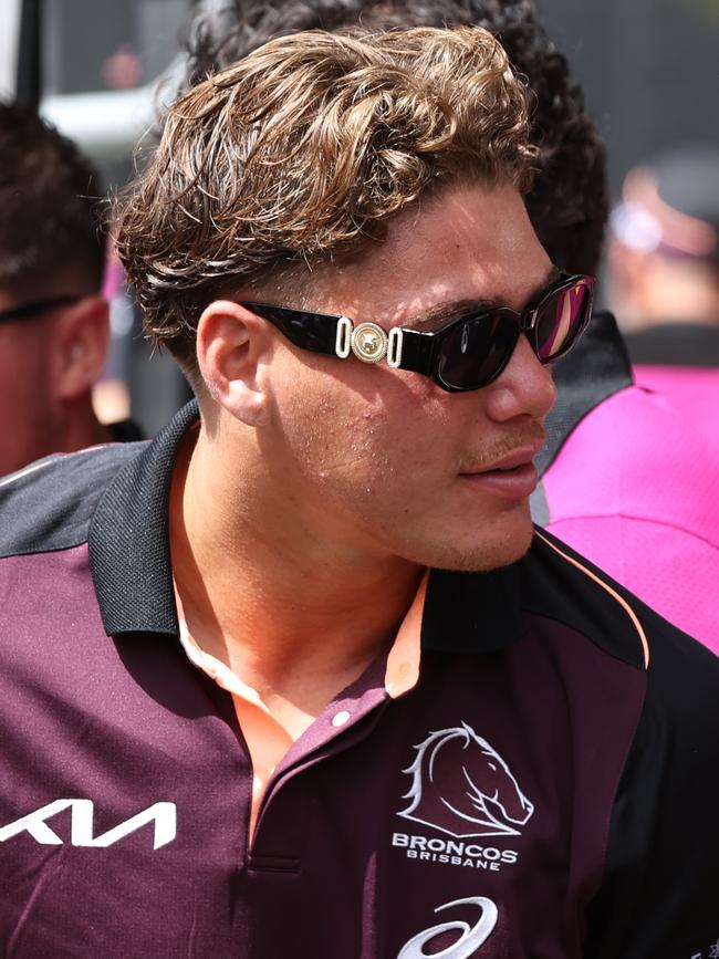 Reece Walsh at the Broncos fans day at Red Hill. Picture Lachie Millard