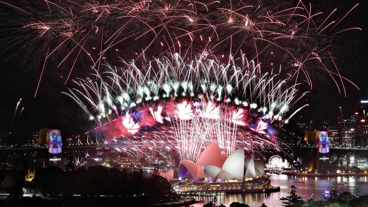 Happy 2019!New Years fireworks seen over Sydney Harbour from Potts Point. Picture by Toby Zerna 