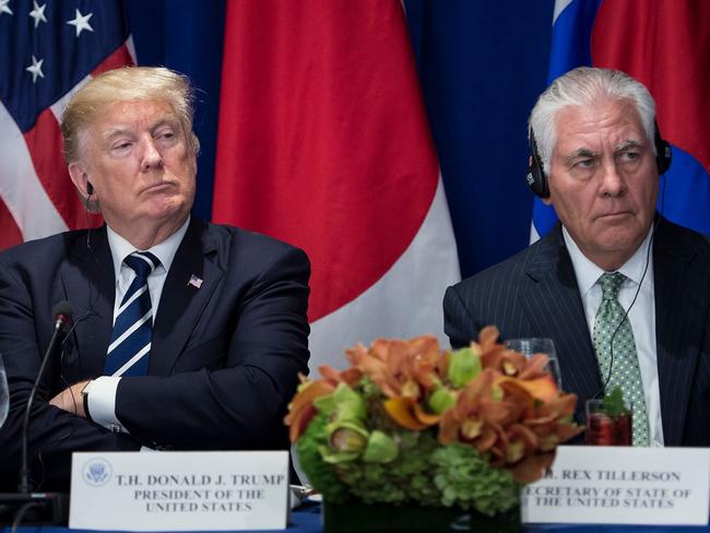 Mr Trump is said to have a strained relationship with Mr Tillerson. picture: Brendan Smialowski/AFP