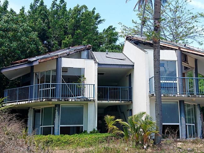 Damaged buildings on Dunk Island Resort, which has been closed since it was battered by Cyclone Yasi and Cyclone Larry Larry. Picture: Anna Rogers
