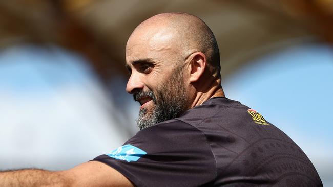 GOLD COAST, AUSTRALIA - AUGUST 09: Rhyce Shaw, Head of Development during the Gold Coast Suns AFL training session at Heritage Bank Stadium on August 09, 2023 in Gold Coast, Australia. (Photo by Chris Hyde/Getty Images)