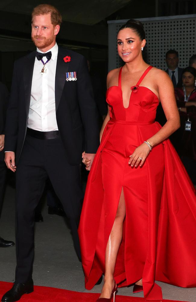 Prince Harry and Meghan Markle at the 2021 Salute To Freedom Gala. Picture: Dia Dipasupil/Getty Images