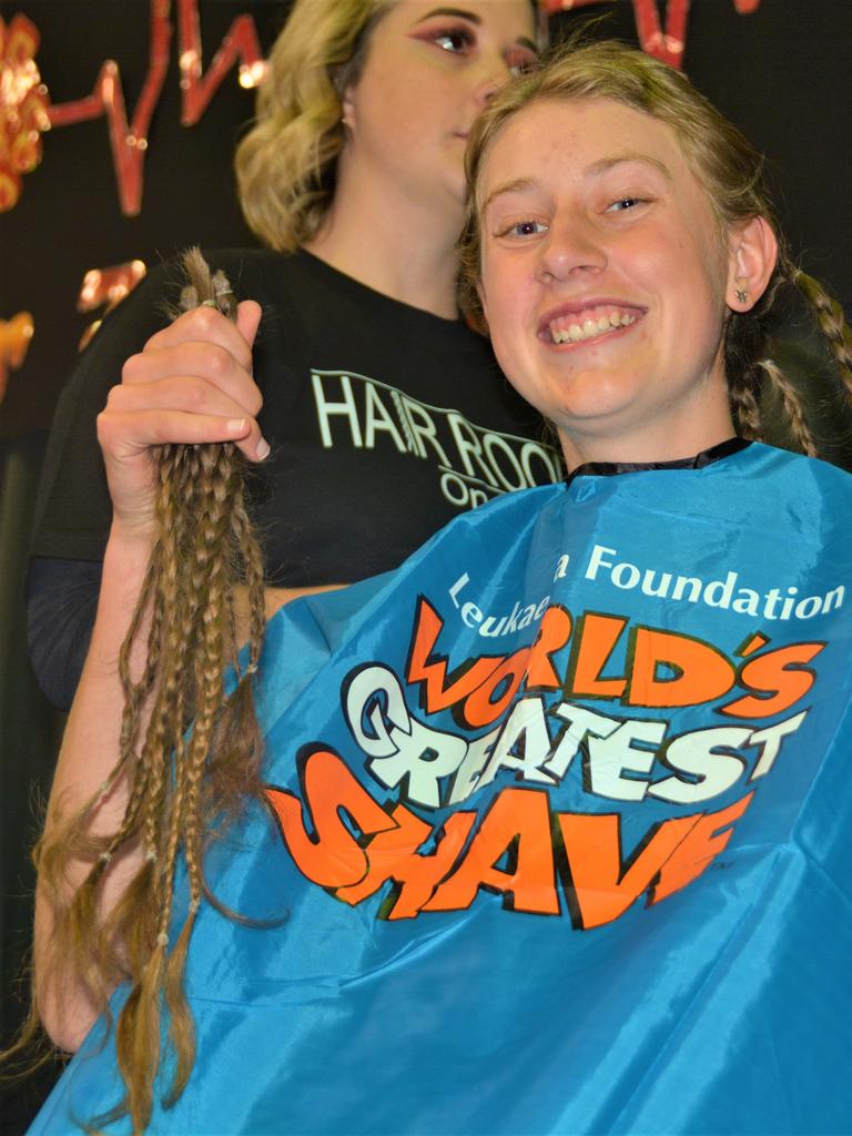 At the St Joseph's College 2023 World's Greatest Shave event is Emily Chandler. Picture: Rhylea Millar