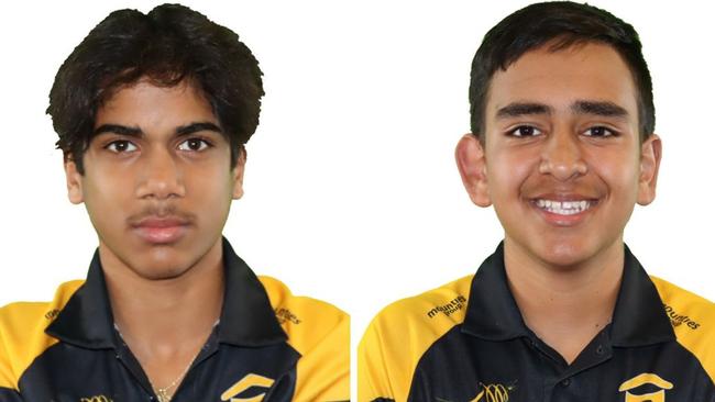 Blacktown Mounties Green Shield 2022-23, L-R Ravi Soin-Abayakoon and Jaylen Mallawaratchy. NSW Premier Cricket. Pictures: Blacktown Mounties Cricket Club
