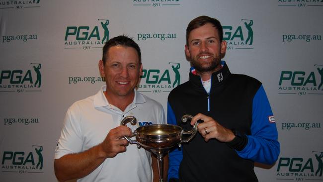 Golf coach Matthew Ballard and player Michael Sim.