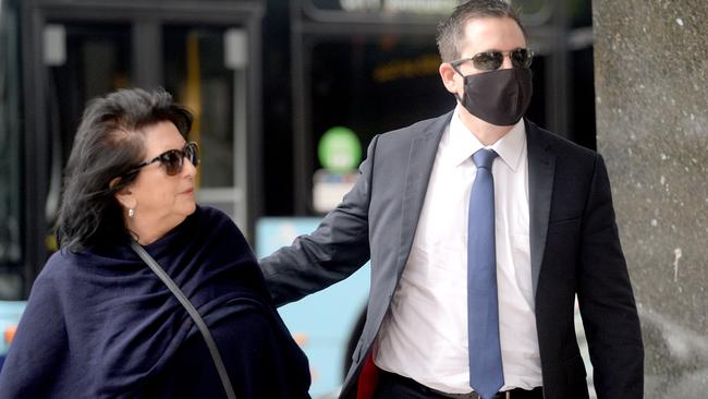 Dean Kaplan leaves court with his mum. Picture: Jeremy Piper