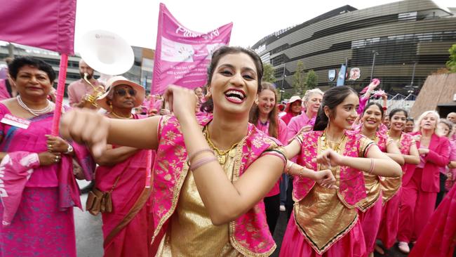 SYDNEY, AUSTRALIA - JANUARY 03: The Pink Parade takes place before day one of the Fifth Men's Test Match in the series between Australia and India at Sydney Cricket Ground on January 03, 2025 in Sydney, Australia. (Photo by Darrian Traynor/Getty Images)