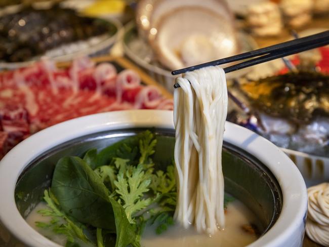 The Dolar Shop’s hot pot includes meat, seafood and noodles. Picture: Jenifer Jagielski