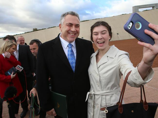 ‘Good luck tonight!’ ... Anika Buining surprised the Treasurer: Pic: Gary Ramage
