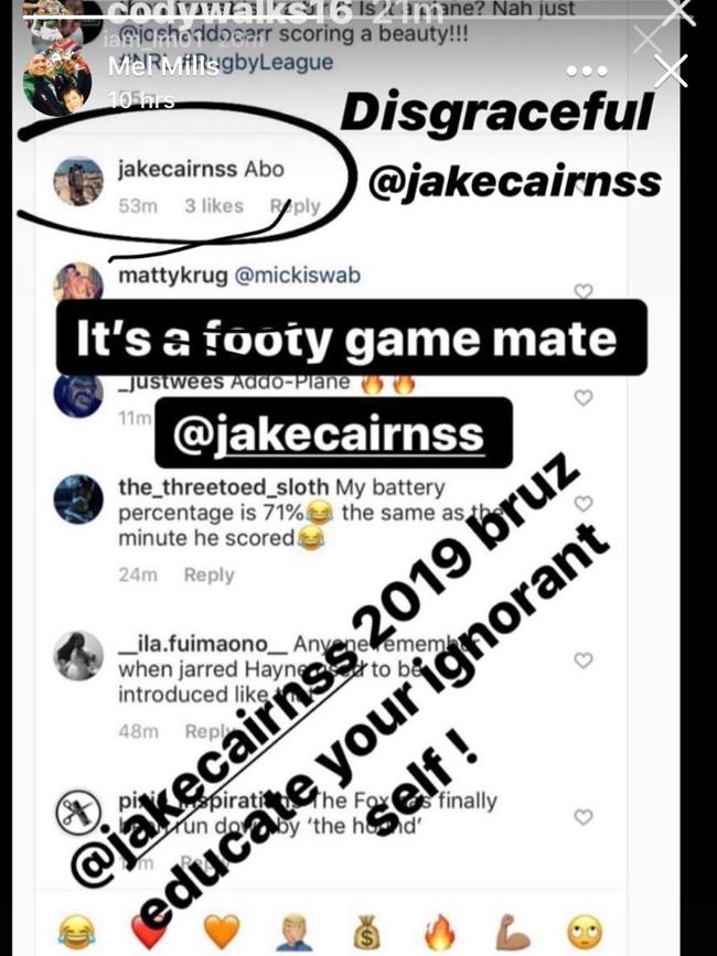 Latrell Mitchell doesn’t let this troll get away with it.