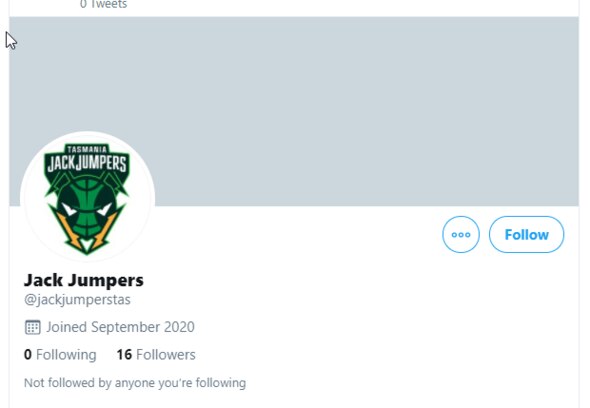 What appears to be Jack Jumpers Tasmania Twitter account has been launched prior to the teams official naming.