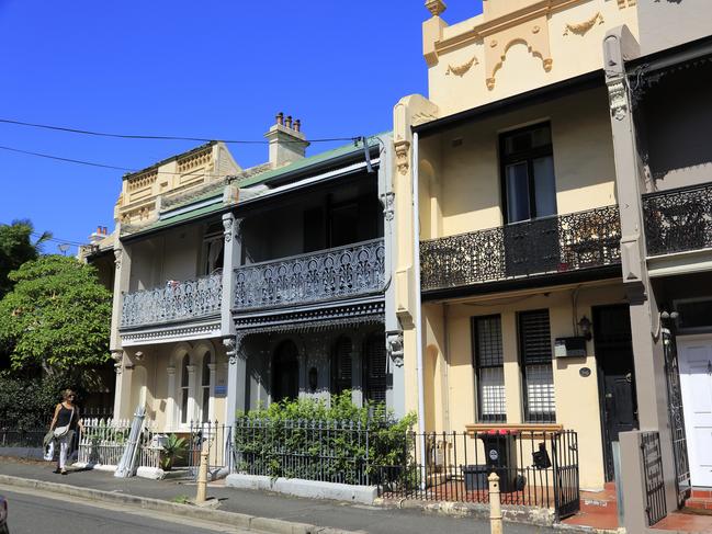 Traditional Terrace houses in Paddington neighborhood