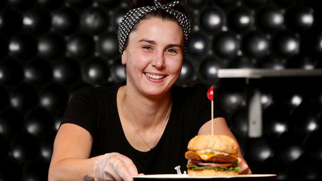 Neutral Bay Grill’d manager Georgina Brooder said their burger with “fake meat” is steadily becoming more and more popular every day. Picture: Jonathan Ng