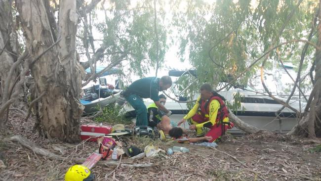 The scene of the boat crash in the Fitzroy River.