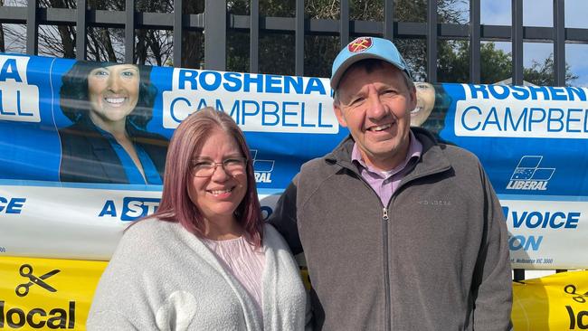 Natalie and Andrew Farmer are supporting Roshena Campbell.