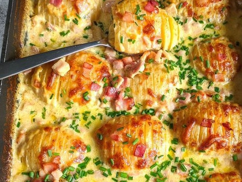 Hasselbacon potato bake.