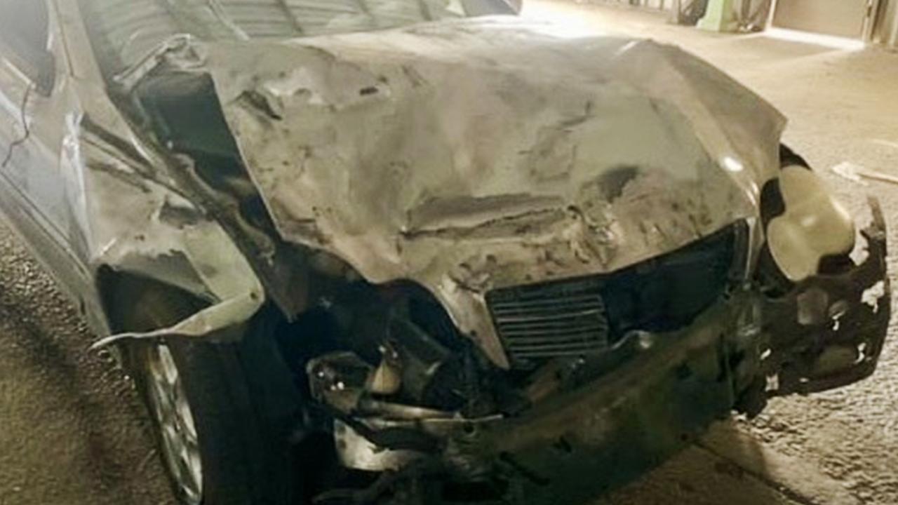 The stolen Mercedes used by a 13-year-old boy in a triple fatal incident in Maryborough