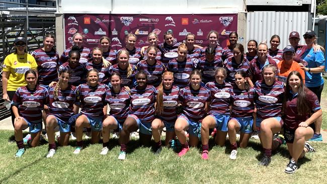 The CQ Capras Harvey Norman under-17 girls squad.