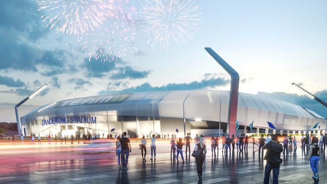 An artist's impression of the 20,000 seat stadium proposed for Dandenong.