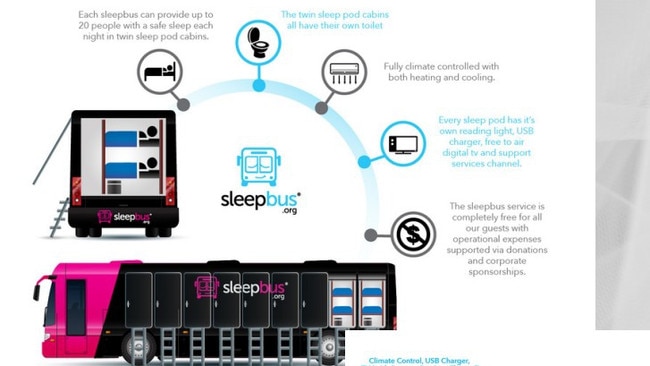 The sleepbus would have been able to provide a bed for 20 people at capacity. Photos: Safe Sleep Mackay