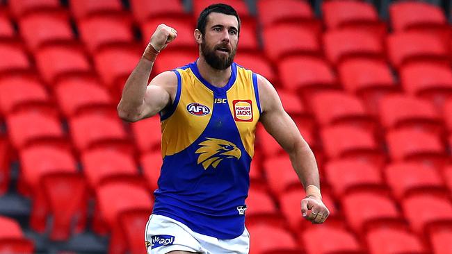 West Coast forward Josh Kennedy had plenty to celebrate in his decorated football career. Getty Images