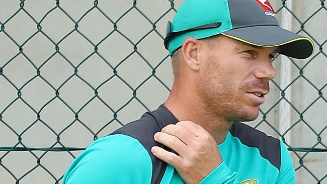 David Warner lasted only two balls in the nets.