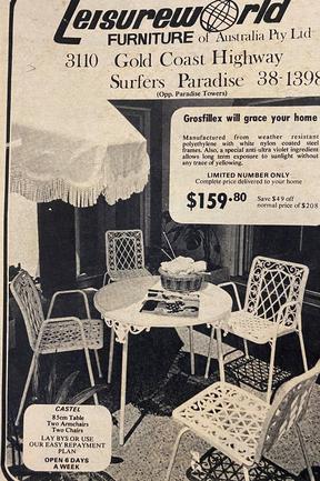 This furniture was a steal. Gold Coast Bulletin old advertisements. July 1975