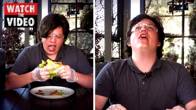 Punter attempts Double Decker Death Wish burger