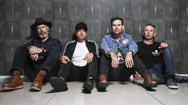 Grinspoon are Pat Davern, Kristian Hopes, Phil Jamieson and Joe Hansen. The Guide to Better Living 20th anniversary deluxe edition is out now. Picture: Dylan Robinson