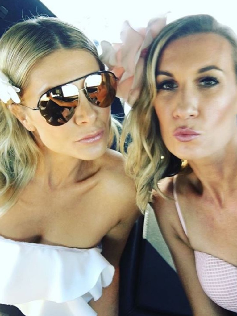 Oaks Day 2016 via social media ... Natalie Bassingthwaighte and Tash White. Picture: Instagram