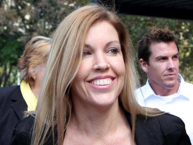 Mercedes Corby along with mother Ros and brother Michael Jr leaving Supreme Court in Sydney on Monday.