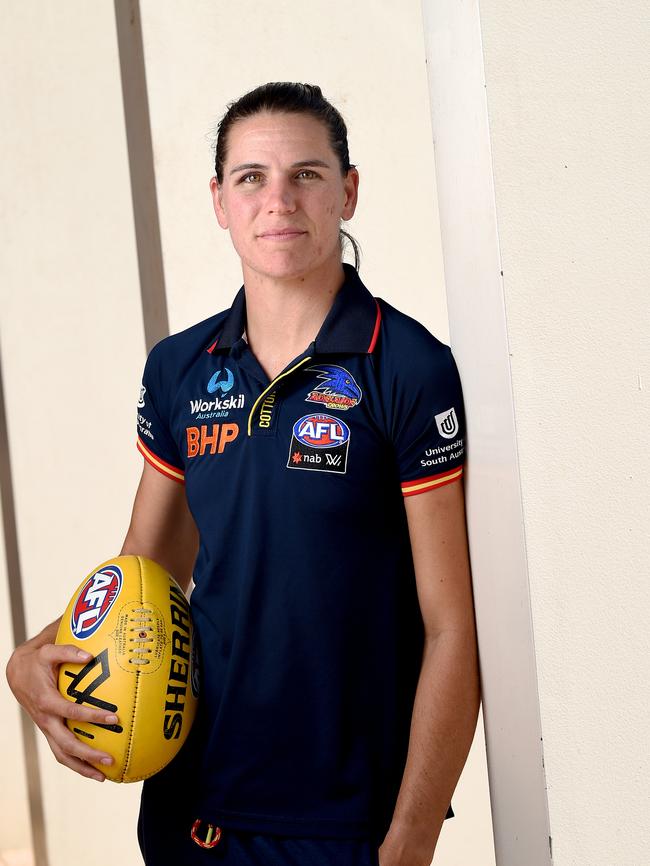 Crows AFLW co-captain Chelsea Randall ahead of the grand final on Sunday. Picture: Naomi Jellicoe