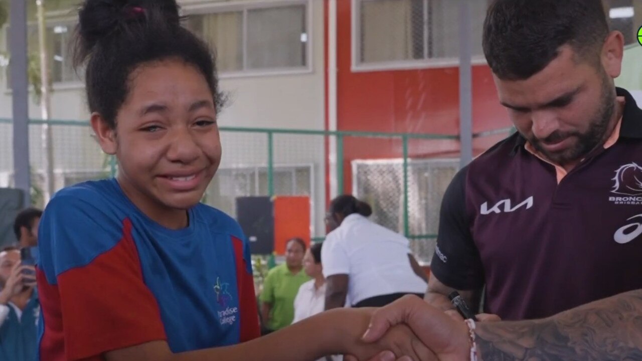 The kids were in tears over seeing their heroes. Photo: Fox Sports