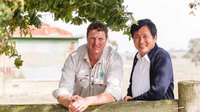 Foreign affair: Lal Lal Estate owner Qingnan Wen and farm manager Matt Hodge.