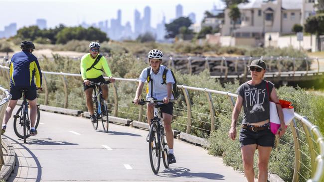 Once the missing links of the Bay Trail are completed cyclists will be able to ride from Port Melbourne to Portsea. Picture: Wayne Taylor