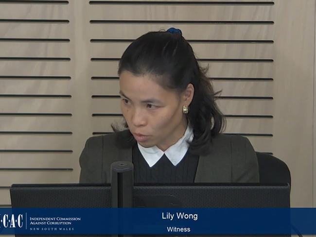 Strategic adviser Lily Wong testifies at the ICAC Operation Landan inquiry. Picture: Independent Commission Against Corruption.