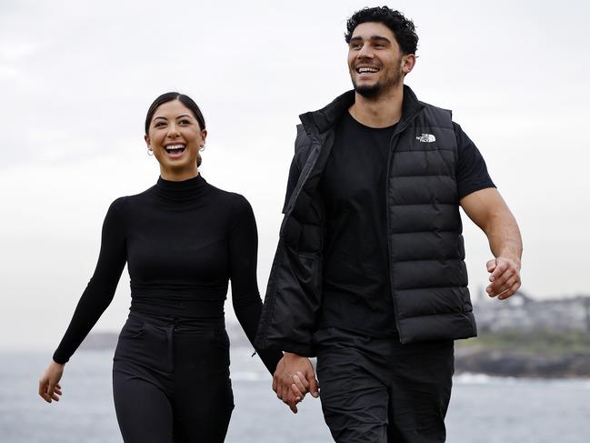 Fox Sports News/Netball presenter Sarah Karaoglu and partner Parramatta Eels gun Bailey Simonsson are getting married this off-season. Picture: Sam Ruttyn