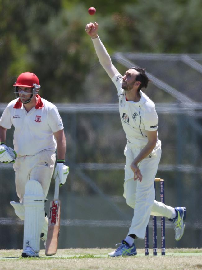 Adam Slack bowling for Templeton.