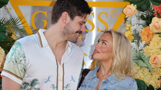 Matt Zukowski and Tammy Hembrow at the GUESS Beach Club VIP Launch at La Luna Beach Club for Gold Coast at Large. Picture, Portia Large.